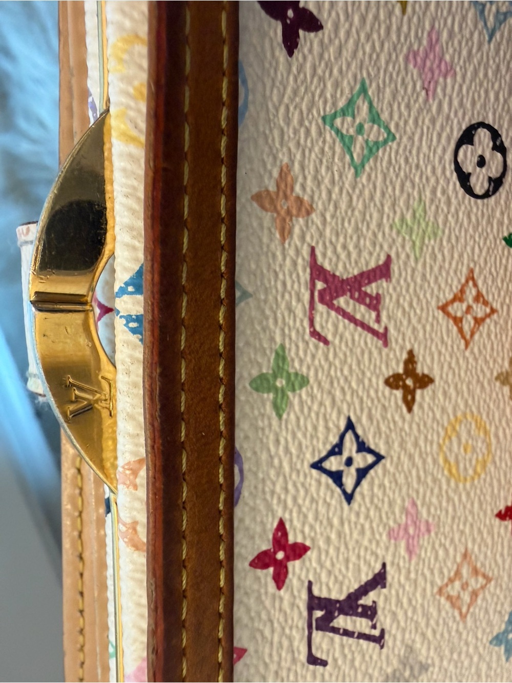 Louis Vuitton Multicolor Monogram White Canvas Wallet with Brown Trim - Picture 11 of 16